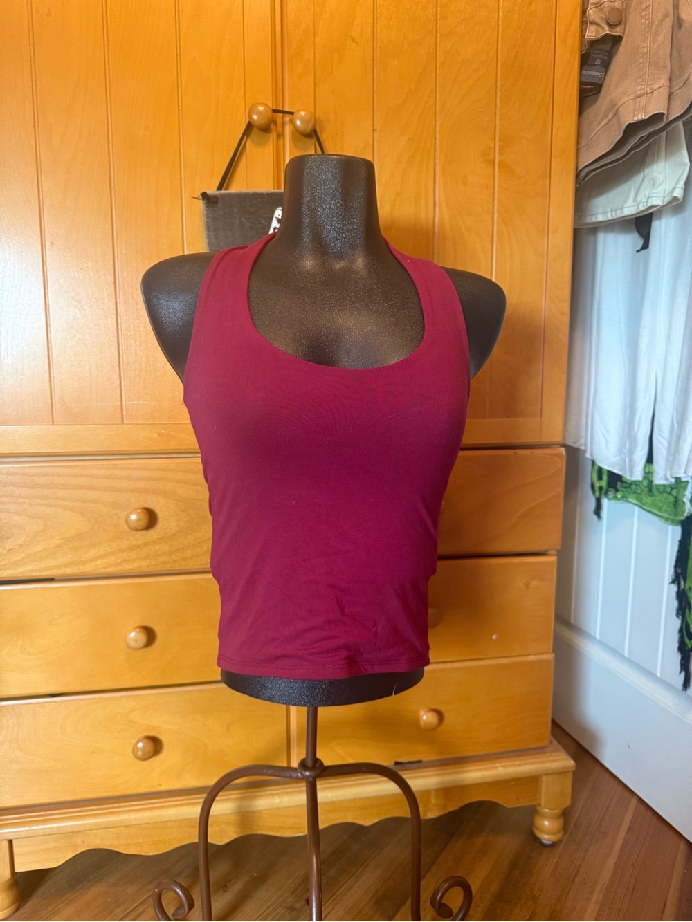 Selected Rose Burgundy Halter Top Size S Y2K